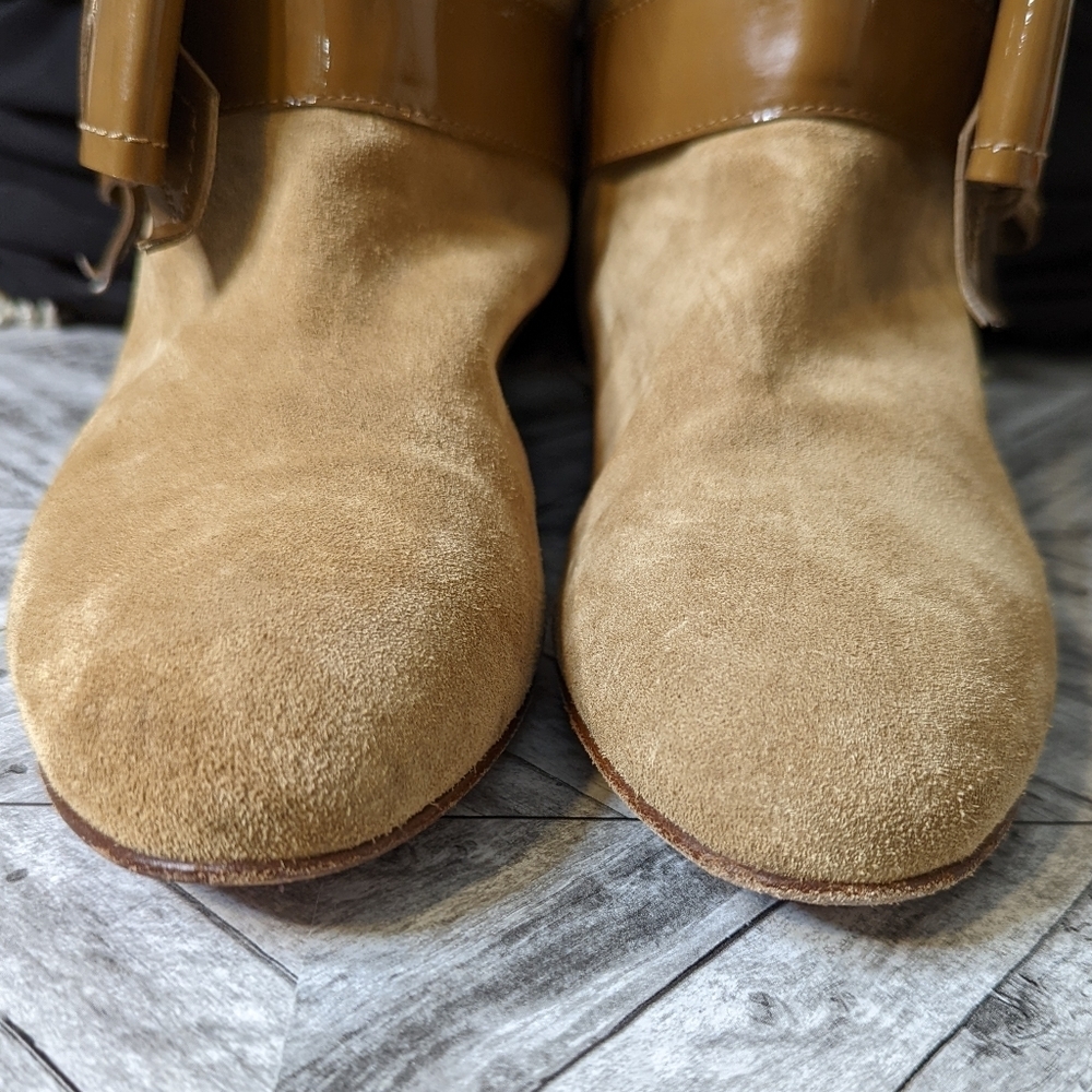 Red Valentino Vintage Tan Suede Bow Flat Boots....Size EU 40...US 9 - Picture 5 of 10